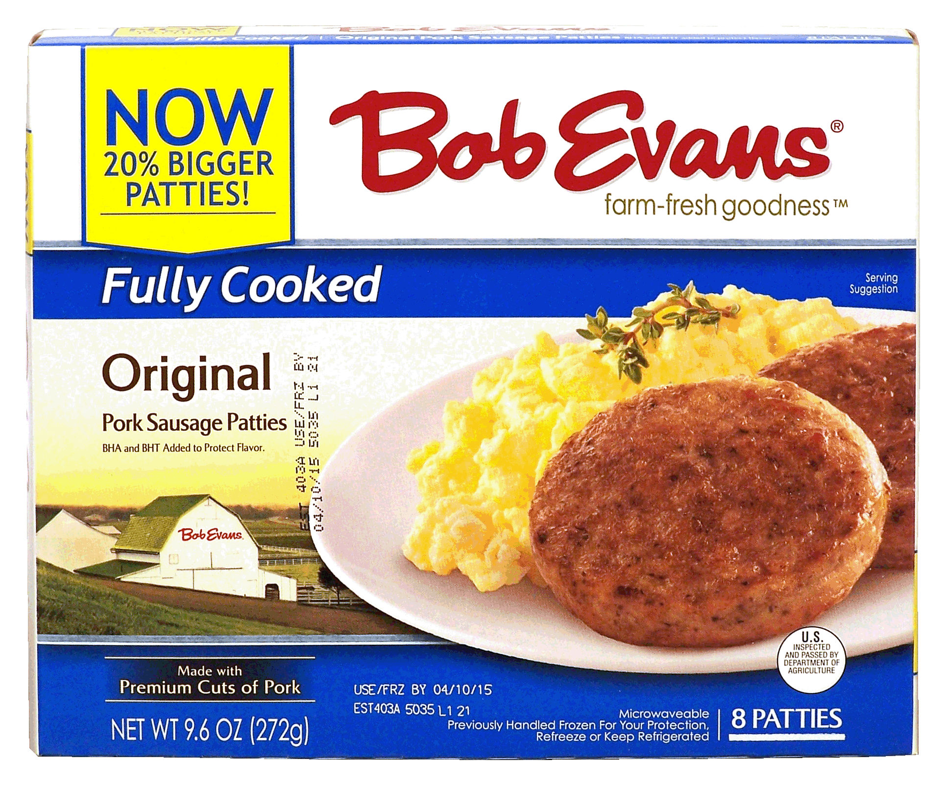 Bob Evans  fully original pork sausage patties, 8 patties Full-Size Picture